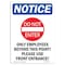 Signmission OSHA Notice Sign, 10" H, 7" W, Rigid Plastic, Only Employees Beyond Sign With Symbol, Portrait OS-NS-P-710-V-16994 - alternate 1